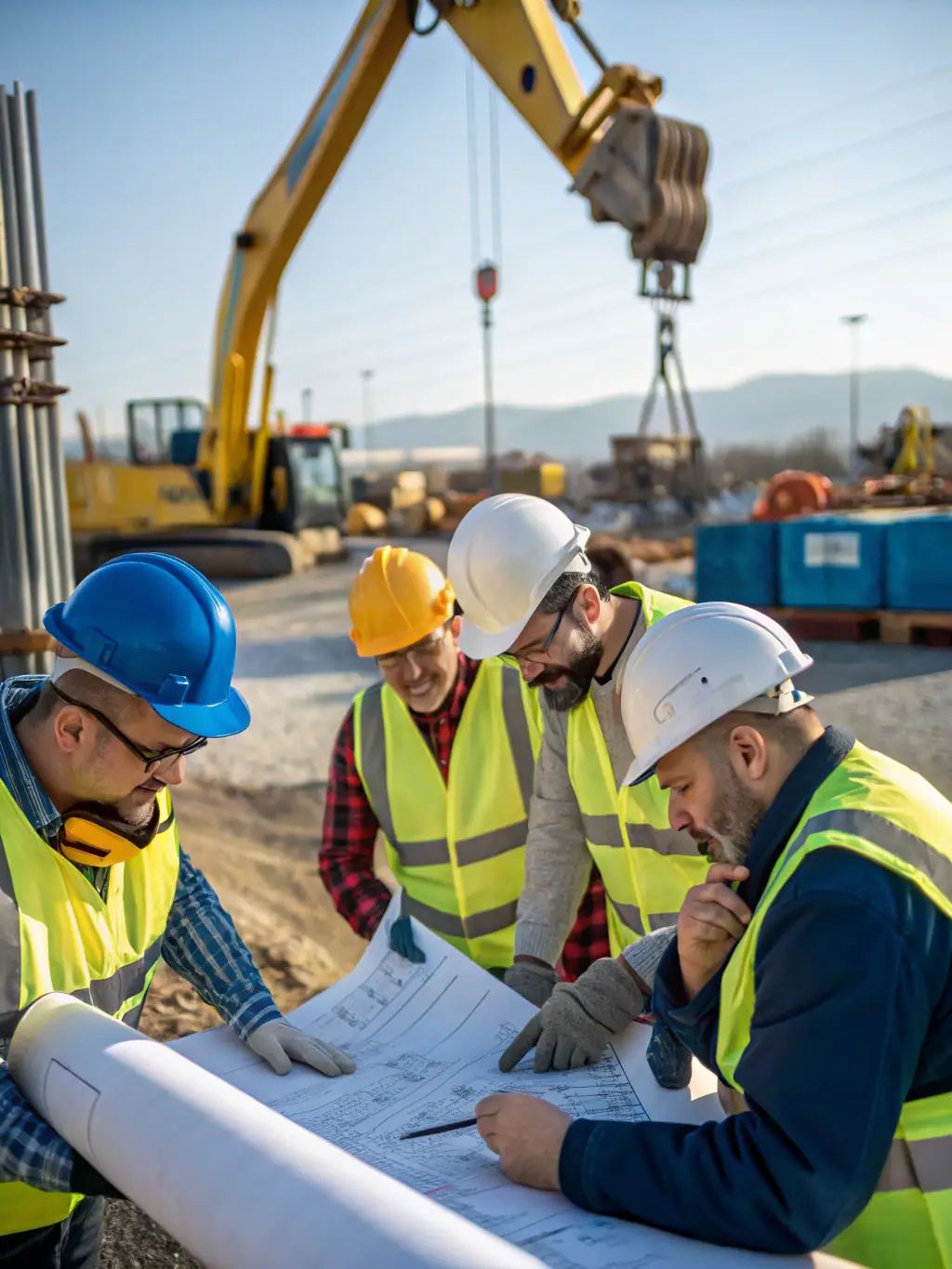 An image of a construction crew installing underground gas pipelines, highlighting the expertise and equipment used by Gaz Mazowsze.